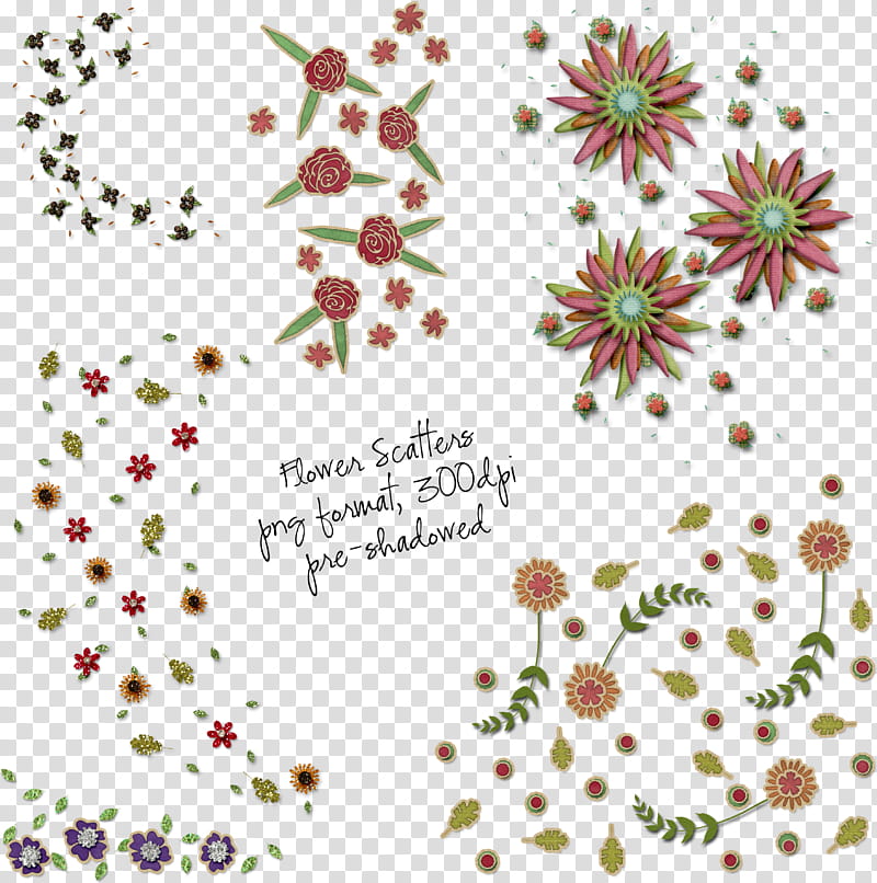 Flower Scatters, multicolored flower scatters format transparent background PNG clipart