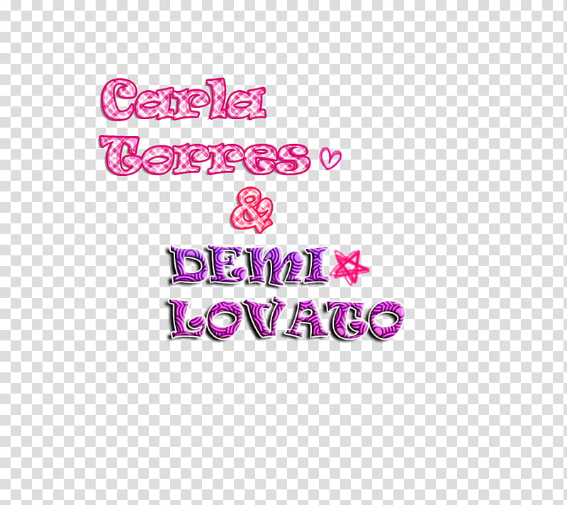 TEXTO CARLA TORRES Y DEMI LOVATO transparent background PNG clipart