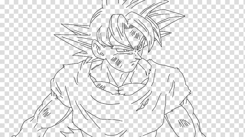 Takahashi SSG Goku Traced Lineart transparent background PNG clipart