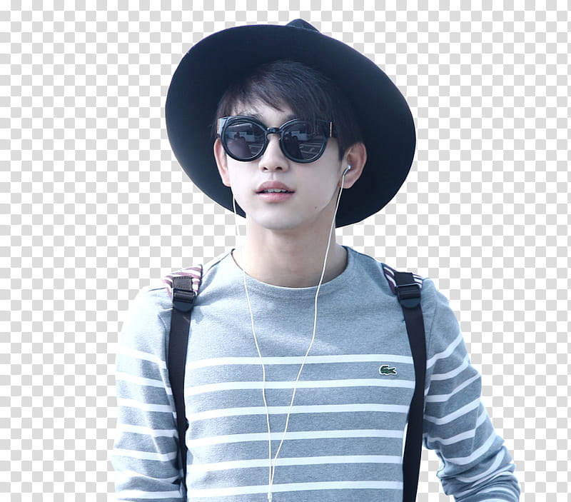 Special Day Park Jinyoung Jr GOT, men's white and black stripe shirt transparent background PNG clipart