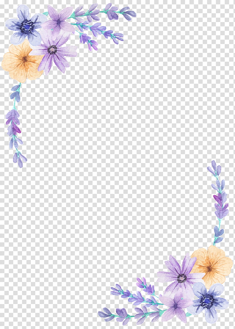 Purple Watercolor Flower, BORDERS AND FRAMES, Floral Design, Watercolor Painting, Violet, Lavender, Lilac, Pink transparent background PNG clipart