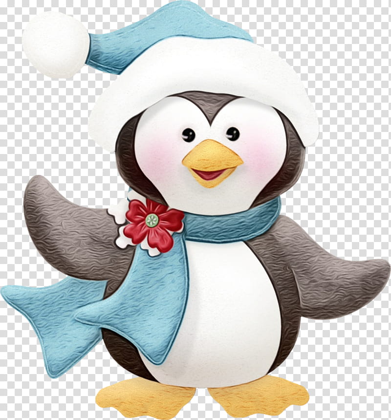 Christmas Penguin Drawing, Watercolor, Paint, Wet Ink, Christmas Day, Mrs Claus, Santa Claus, Christmas transparent background PNG clipart