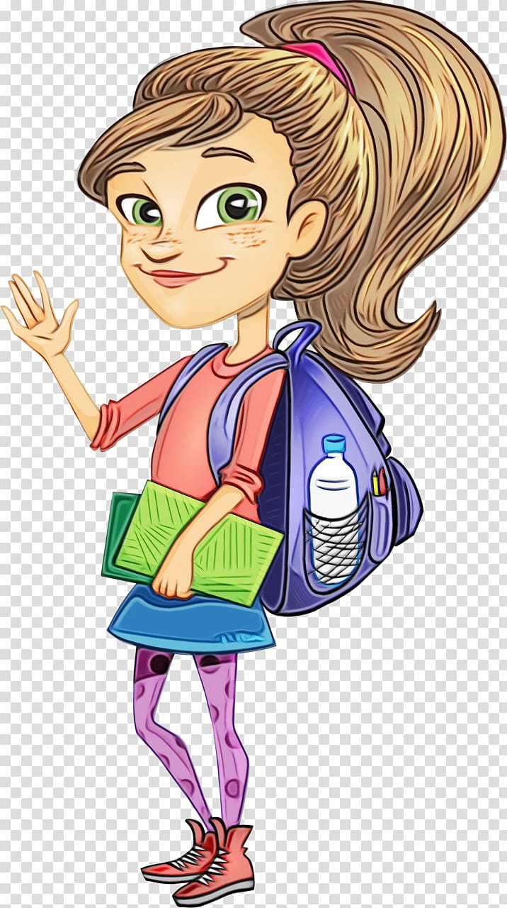 School Illustration, Student, Cartoon, Female, Woman, College, Girl, School transparent background PNG clipart