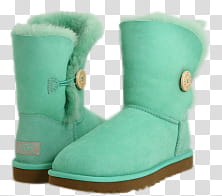 green sheepskin boots