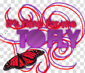 It About Time Jonas B, red and black butterfly with text overlay transparent background PNG clipart