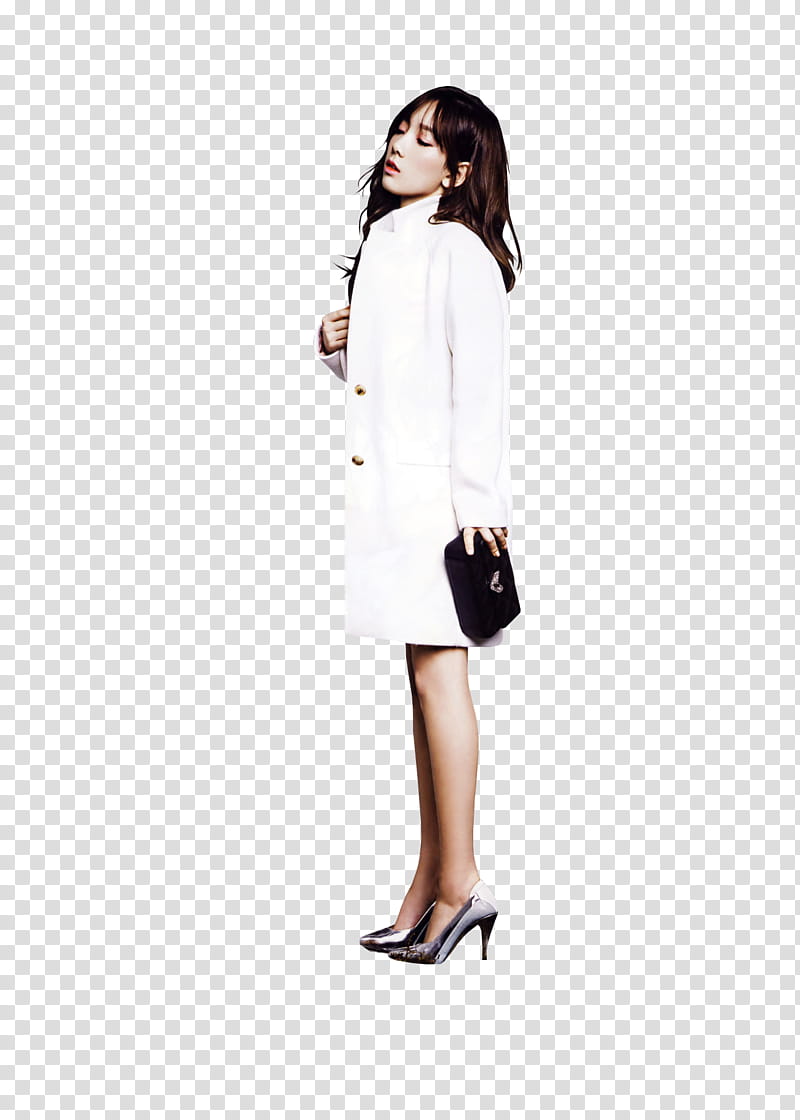 TAEYEON SNSD , woman in white coat transparent background PNG clipart