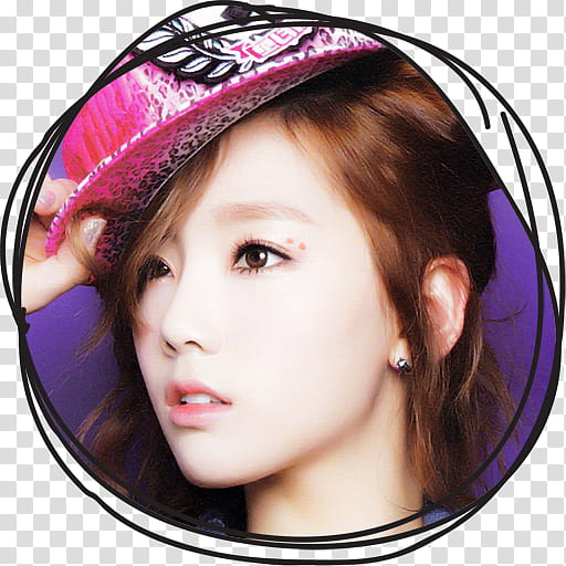 Taeyeon IGAB Circle Lines Folder Icon , Taeyeon , woman wearing pink cap transparent background PNG clipart