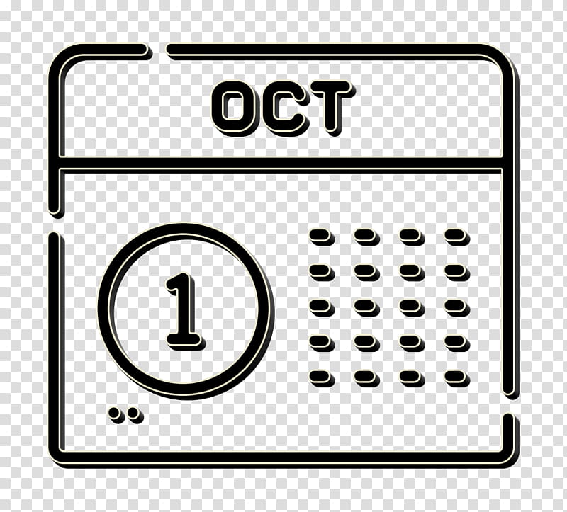 Calendar icon October icon Social Media icon, Line, Line Art, Square transparent background PNG clipart