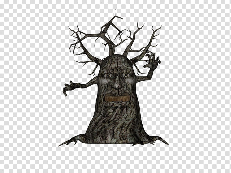 Scary Tree , gray bare tree illustration transparent background PNG clipart
