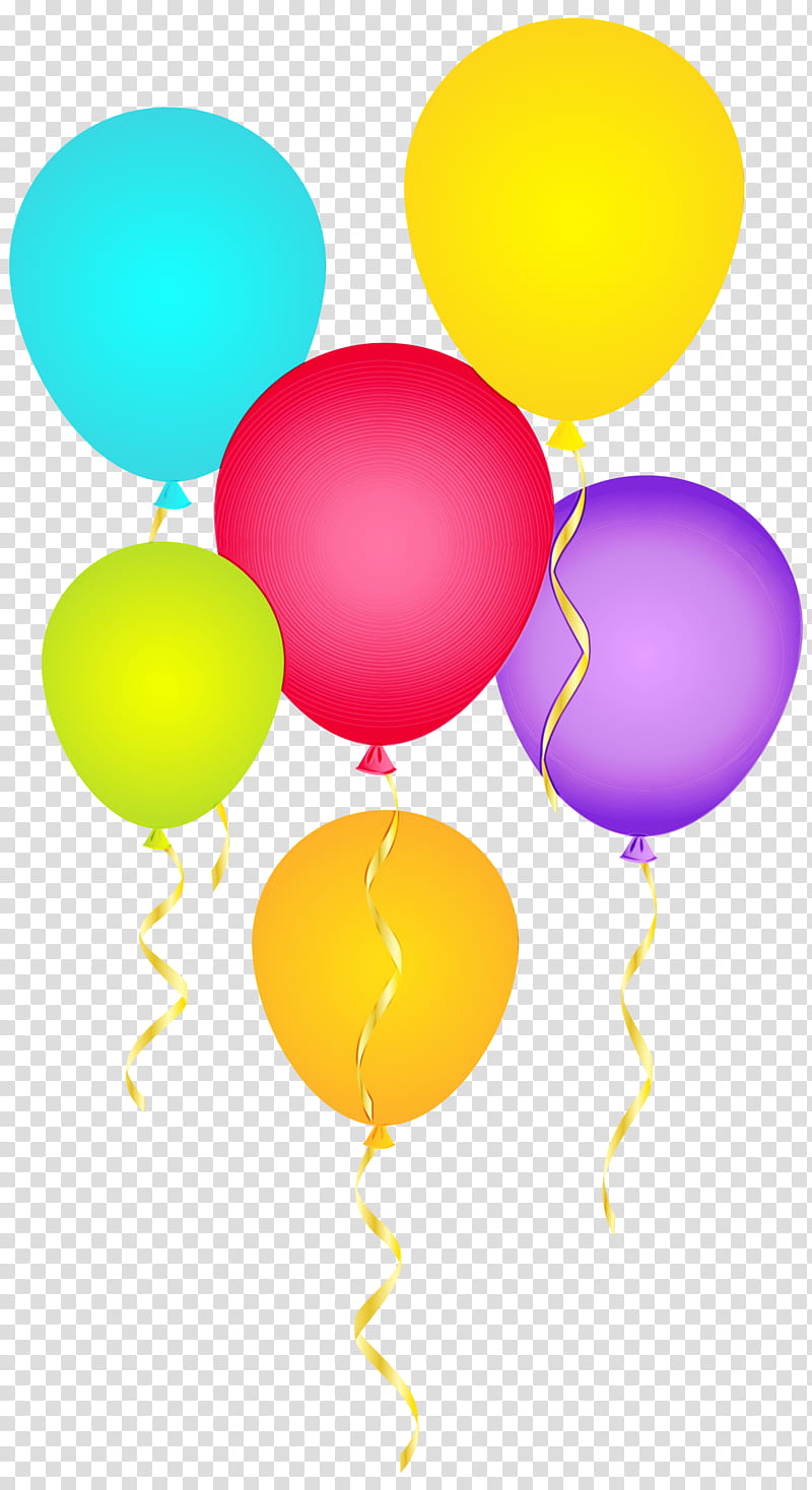 Balloon, Cluster Ballooning, Yellow, Party Supply, Material Property, Toy transparent background PNG clipart