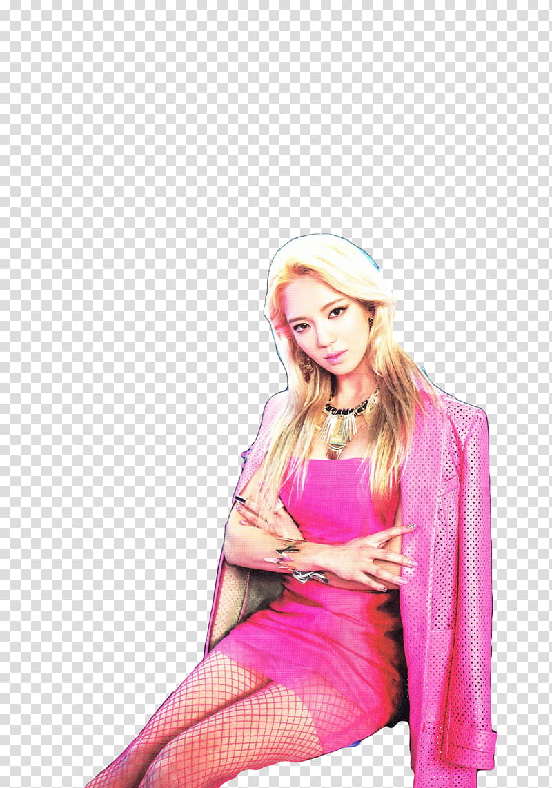 SNSD MrMr, seated woman wearing pink coat transparent background PNG clipart