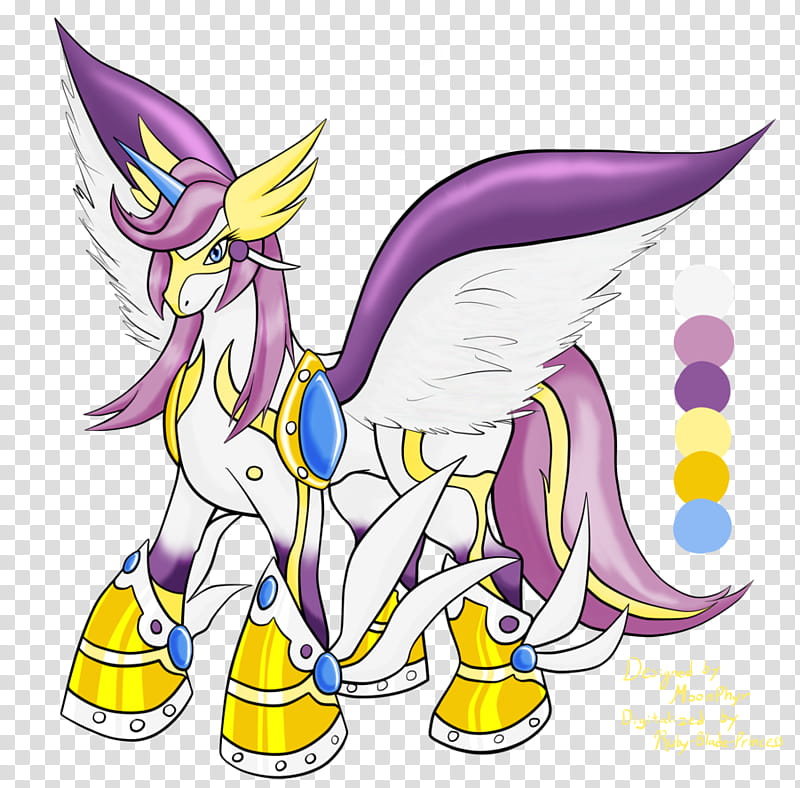 Digimon SpiritBlade, Bassaronamon, purple and yellow unicorn character transparent background PNG clipart