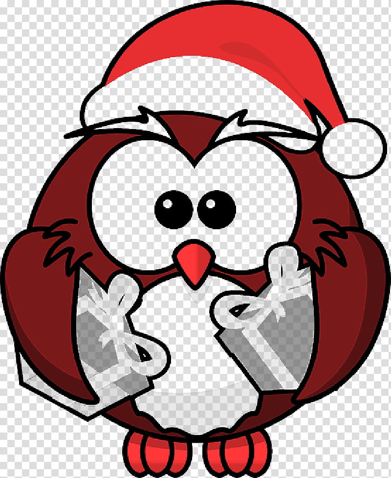 Christmas Poster, Owl, Santa Claus, Christmas Day, Cartoon, Bird, Drawing, Birthday transparent background PNG clipart