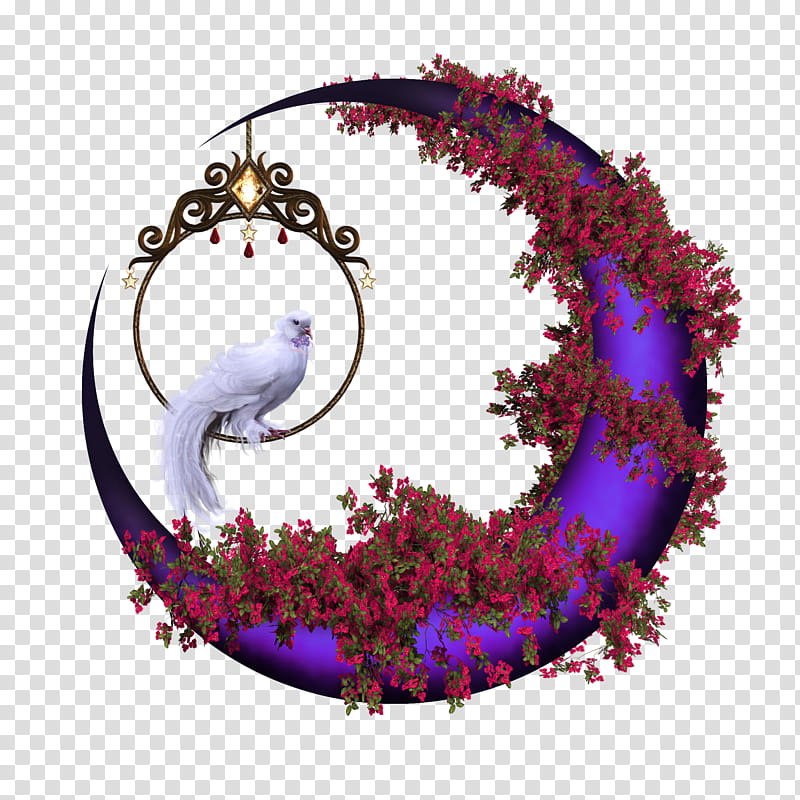 crescent , illustration of white bird on purple crescent moon transparent background PNG clipart