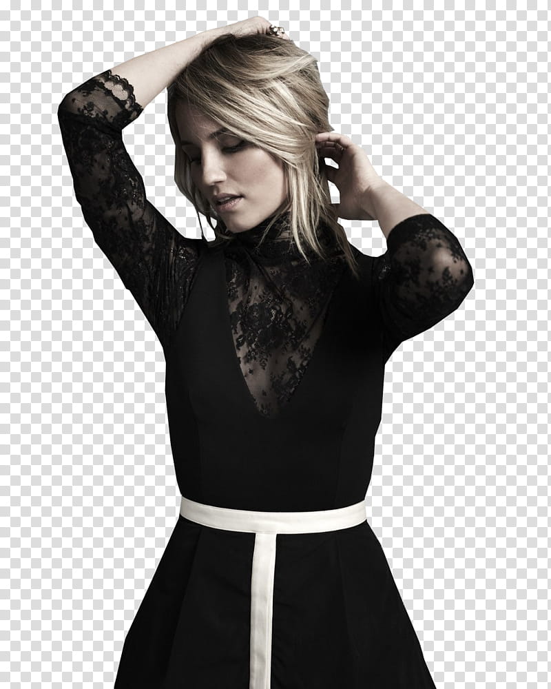Dianna Agron La Ligne shoot, woman holding her hair transparent background PNG clipart