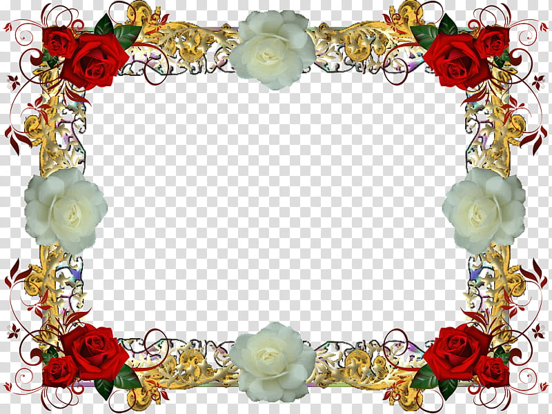 Red And White Rose Frame  transparent background PNG clipart