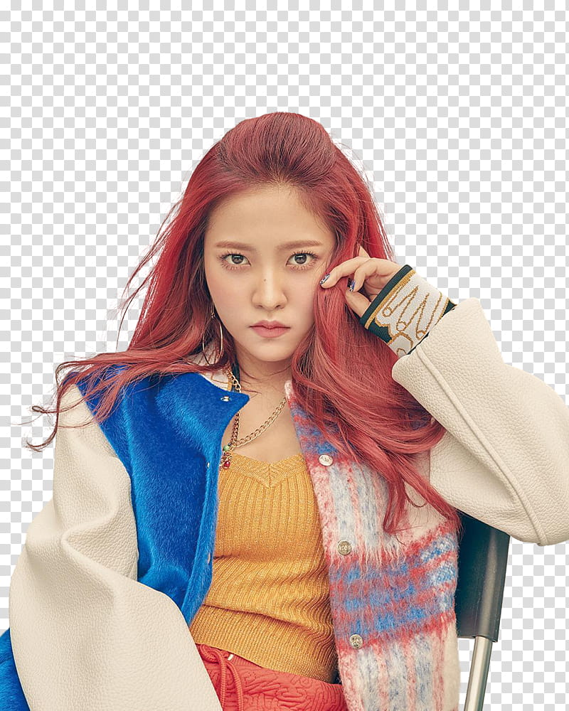 Red Velvet Yeri The Celebrity, woman wearing multicolored button-up jacket transparent background PNG clipart