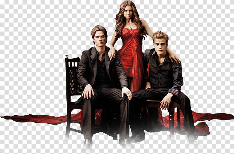 The Vampire Diaries, Vampire Diaries Damon, Elena and Stephan transparent background PNG clipart