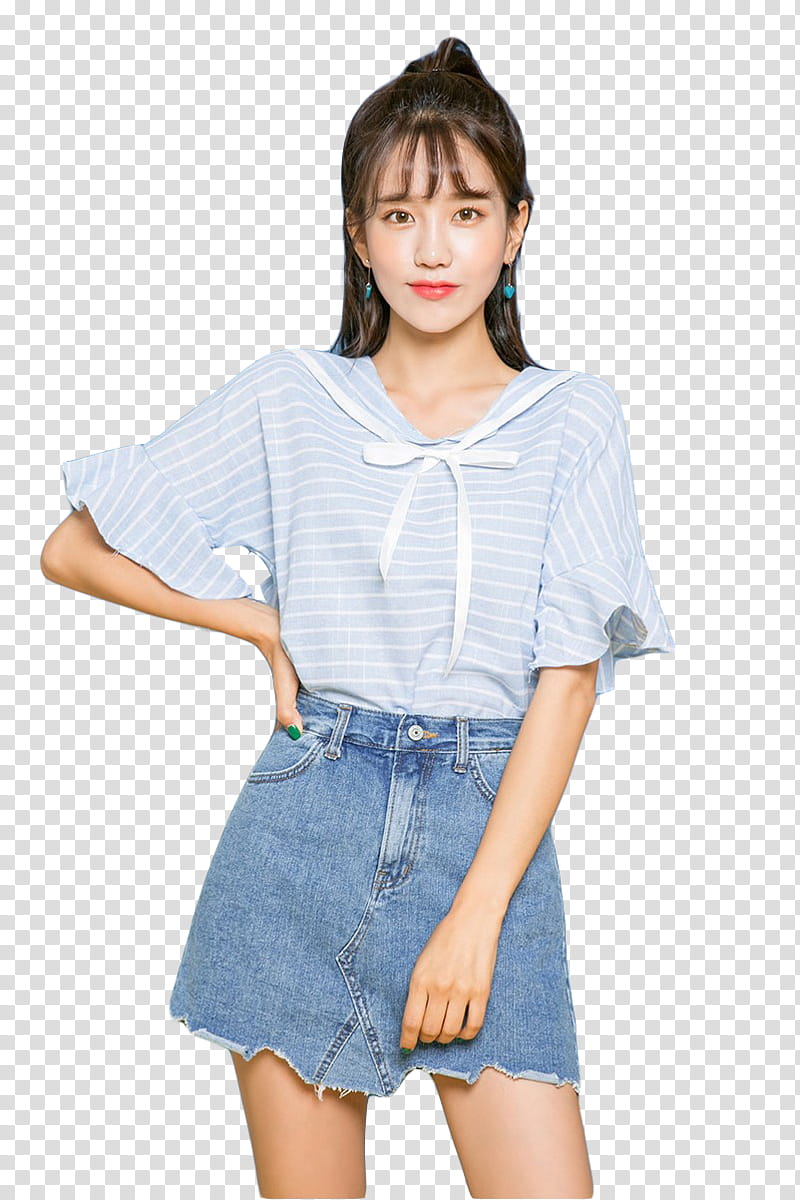Model Hyemi, woman standing holding her hip transparent background PNG clipart