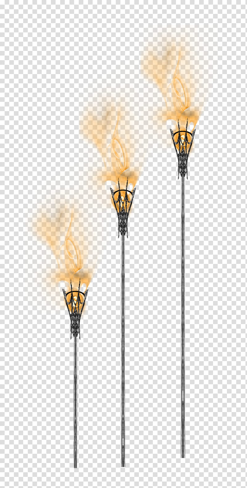Fractal Burning Torches, three black torches transparent background PNG clipart