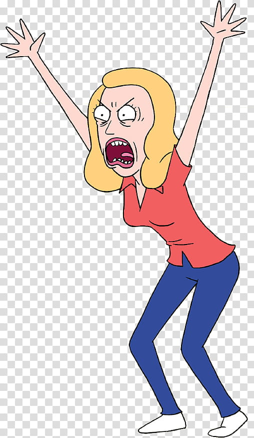 Rick and Morty HQ Resource , blonde-haired woman cartoon character shouting transparent background PNG clipart