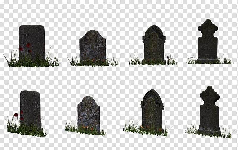 Gravestone Set , eight gray tombstone transparent background PNG clipart