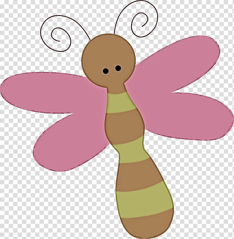 Baby toys, Cartoon, Pink, Dragonflies And Damseflies, Insect, Fictional Character, Animation, Butterfly transparent background PNG clipart