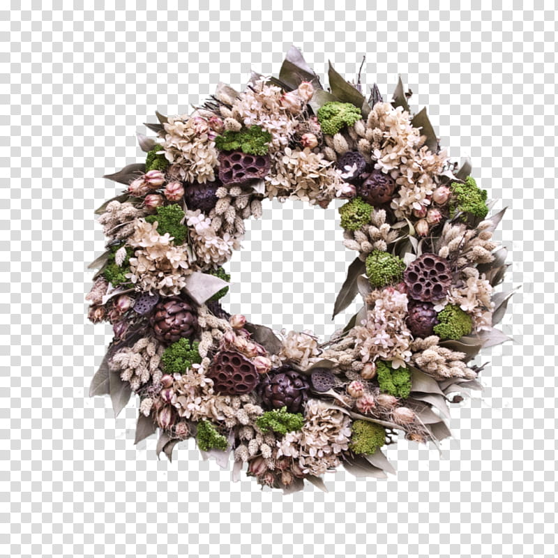 CHRISTMAS MEGA, green and brown flower wreath illustration transparent background PNG clipart