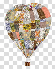 O, multicolored hot air balloon art transparent background PNG clipart