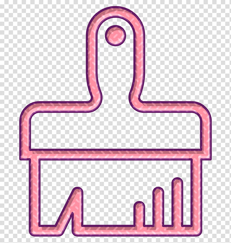 pink line, Brush Icon, Paint Icon, Streamline Icon transparent background PNG clipart