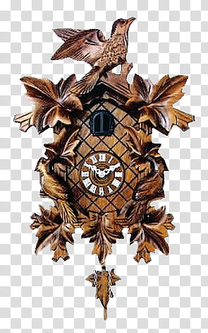 Vintage Clocks s, brown cuckoo clock illustration transparent background PNG clipart