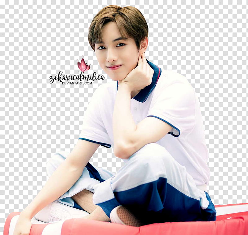 NCT Winwin Summer Vacation, man holding his neck transparent background PNG clipart