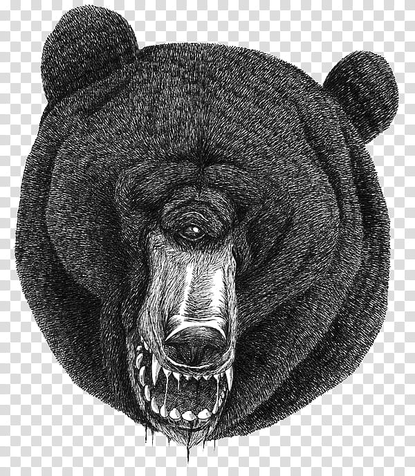 s, black one eye bear head illustration transparent background PNG clipart
