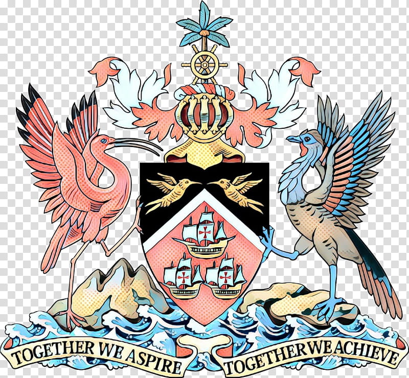 Gift Logo, Trinidad, Tobago, Coat Of Arms Of Trinidad And Tobago, Flag Of Trinidad And Tobago, Scarlet Ibis, Symbol, Crest transparent background PNG clipart