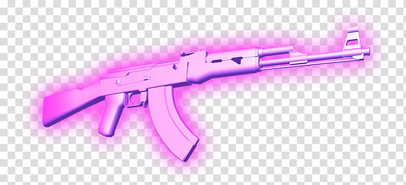 Full, pink assault rifle transparent background PNG clipart