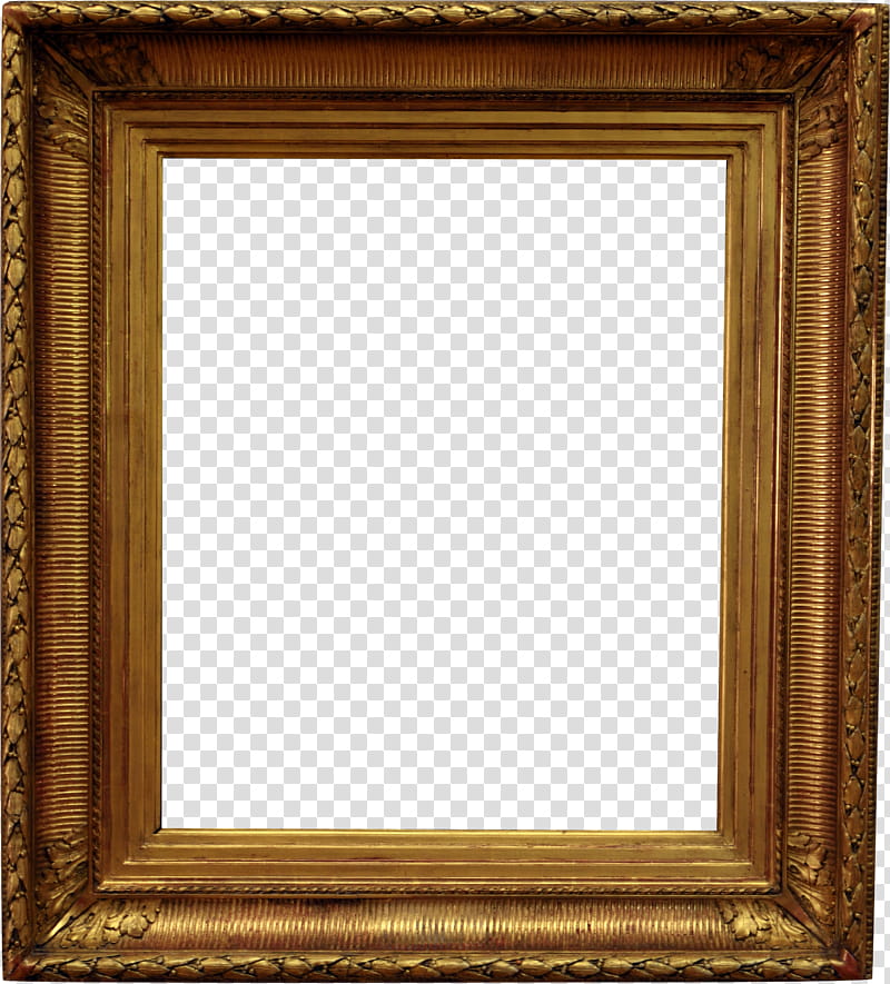 Frame Cut Out, squared brown wooden mirror frame transparent background ...