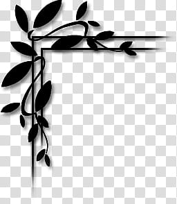 Corners Stamps, black flower illustration transparent background PNG clipart