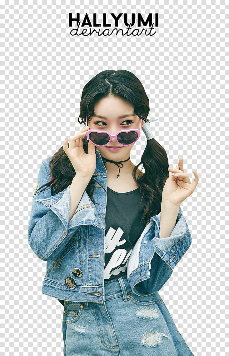 ChungHa, woman holding her sunglasses transparent background PNG clipart
