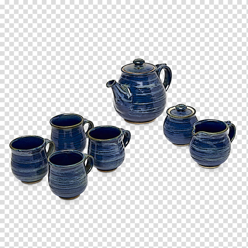 blue earthenware cobalt blue dinnerware set tableware, Serveware, Dishware, Pottery, Porcelain transparent background PNG clipart