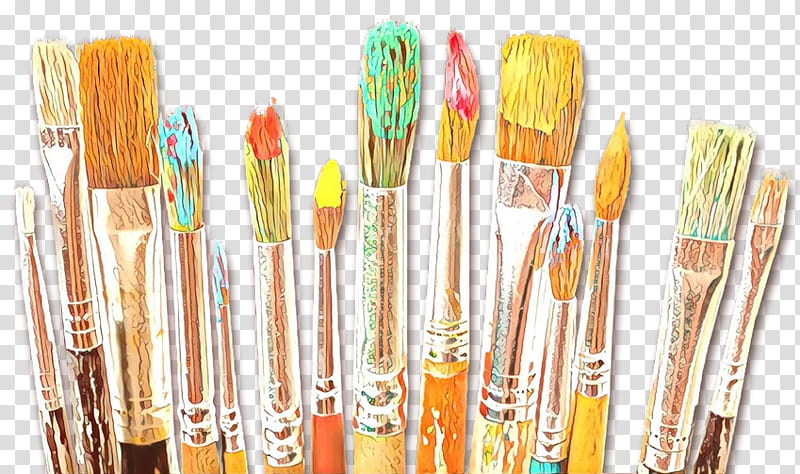 Paint brush, Cartoon, Makeup Brushes, Writing Implement transparent background PNG clipart