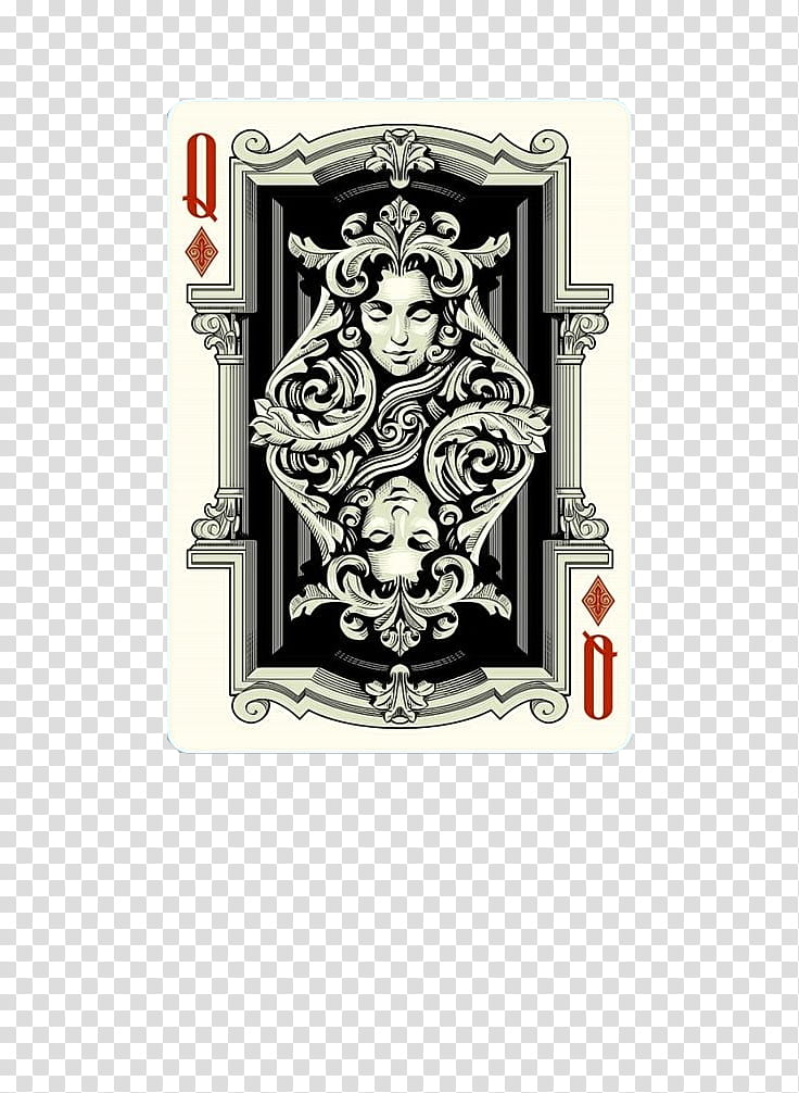 Playing Cards, Queen of Diamonds card transparent background PNG clipart