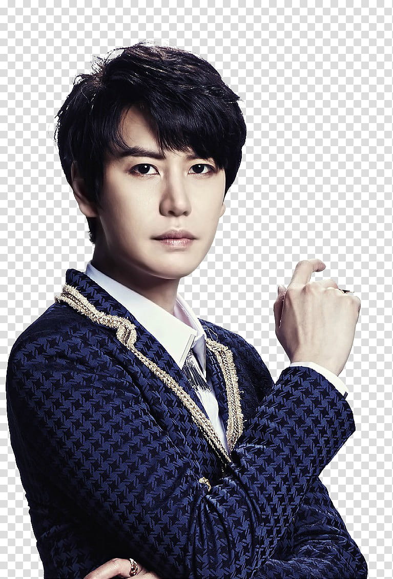 Super Junior th Album MAMACITA P, Super Junior Kyuhyun wearing blue blazer transparent background PNG clipart