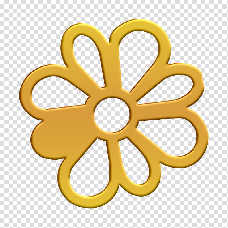 icq icon, Yellow, Symbol, Metal transparent background PNG clipart