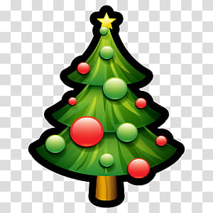 Navidad, green Christmas tree with bauble drawing transparent background PNG clipart