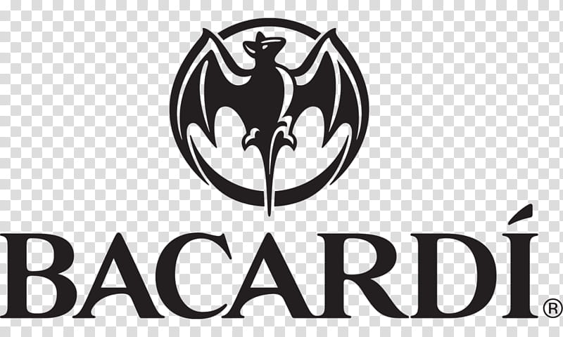 graphy Logo, Bacardi, Rum, Emblem, Text, Crest, Symbol, Blackandwhite transparent background PNG clipart