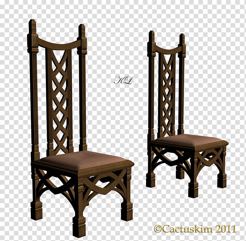 HMR chairs KL, two brown armless chairs transparent background PNG clipart