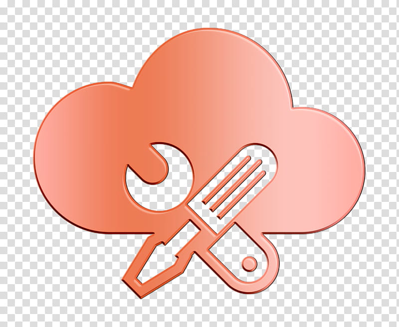 cloud icon cloud computing icon settings icon, Tools Icon, Pink, Heart, Material Property, Symbol, Logo, Peach transparent background PNG clipart