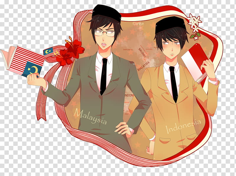 APH-Malaysia and Indonesia, two male characters transparent background PNG clipart