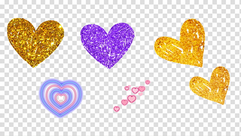 Premade Glitter Hearts transparent background PNG clipart