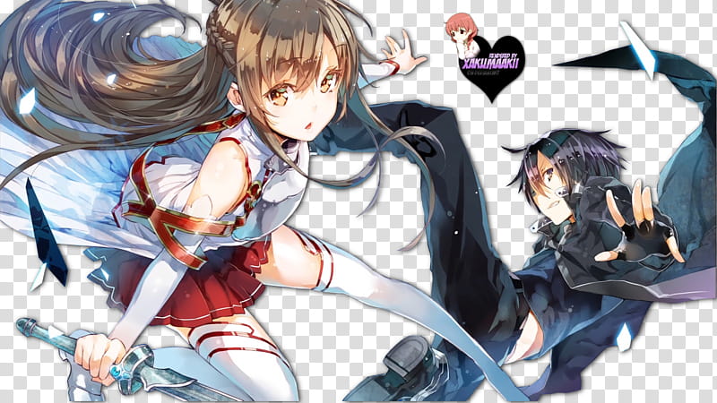 Asuna x Kirito render transparent background PNG clipart